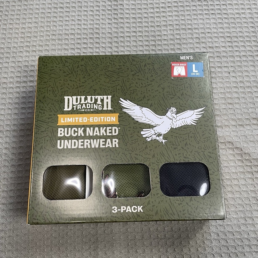 New Duluth Trading Buck Naked Boxer Briefs Large 3 Pack Men's Limited Eagle